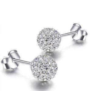 China 925 Silver Fashion Crystal Ball Stud Earrings(EEBALL01) supplier