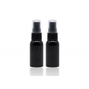 China 20mm Black Refillable Plastic Spray Bottles Empty PET Bottle With Black Mist Pump supplier