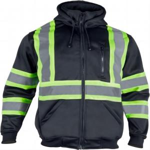 China 100% Polyester Safety Reflective Jacket Winter Reflective Workwear With Hoodies ANSI supplier