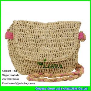 China LUDA natural magnetic paper straw crochet mini crossbody bag supplier