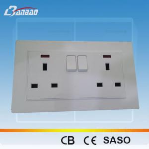 China LK4057B 13A UK double switched socket supplier