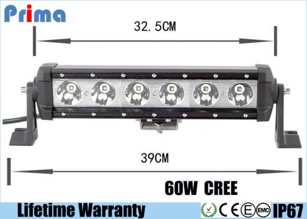 15.5 Inch Single Row LED Car Light Bar 60W High Power Sealed Housing PC Lens