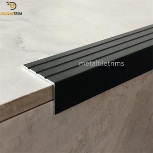 Anodized Matt Black Aluminium L Shape Trim Stair Edge Stair Nosing Tile Trim