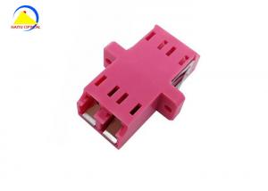 China Duplex LC Fiber Optical Adapter MM OM4 Violet FTTB With Flange wholesale