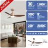 China 52-Inch Modern Ceiling Fan with 3-Color LED Light and Remote Control wholesale