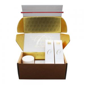 China Custom Logo Printing Empty Cosmetic Makeup Beauty peel off self seal postal packaging box supplier