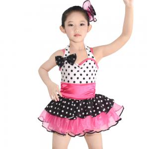 China Polka Dots Kids Dance Clothes Multicolor Ballet Spandex Dance Dress supplier