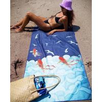 China Bulk Custom Screen Printed Logo Beach Towel Opp Bag Packaging on sale