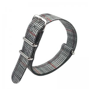 Grid Pattern Nylon Strap Watch Bands , 22mm Velcro Watch Band