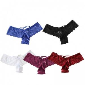 China G-String 4XL 5XL Nylon Black Knickers Lace Sexy Women Underwear Knickers supplier