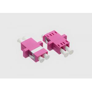 LC/UPC Fiber Optic Cable Adapter Duplex MM OM4 Flanged Violet Mikrolink OM4 Fiber