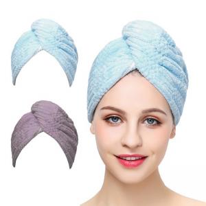 Hair Drying 25x65cm Microfiber Turban Towel Super Water Absorbent