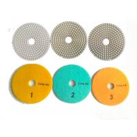 China White 3 Steps 4 Inch Wet Diamond Polishing Pads For Stone / Marble on sale
