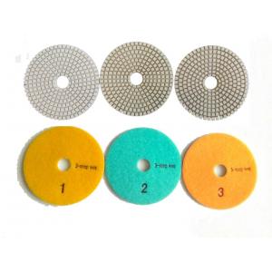 White 3 Steps 4 Inch Wet Diamond Polishing Pads For Stone / Marble