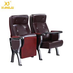Aluminum Alloy plywood cover leather Auditorium Chairs with ABS Tablet  360° Turning