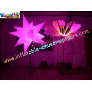 Star / Flower Inflatable Led Lighting Decoration For Party , 3m High