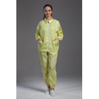 China Anti Static ESD Garment Resuable Class1000 cleanroom  jacket and pants muticolor with pen pocket on sale