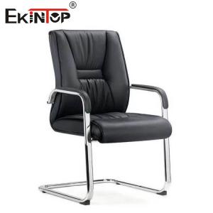 Comfortable PU Leather Office Chair Without Casters Commercial Furniture