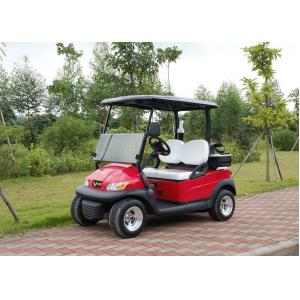 China Two Passenger Electric Motor Golf Cart Red Color With Plastic Bodywork supplier