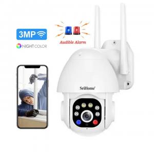 Color Night Vision Waterproof SriHome SH039B Security Camera Systems Wireless Outdoor H.264 IR 20m Ptz Camera