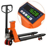 China 12E Indicator Narrow Fork Pallet Jack Scale Hand Pallet Truck 1/2/3T With PU Wheel on sale