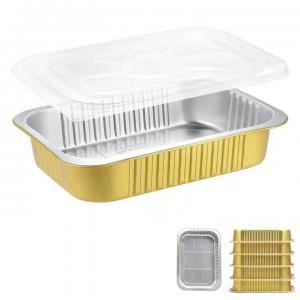 Disposable Tin Foil Trays Food Packaging Aluminium Container Disposable Aluminum Tray With Plastic Lid