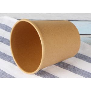 China Eco Friendly Paper Soup Cups With Lids , Brown Kraft Paper Soup Containers supplier