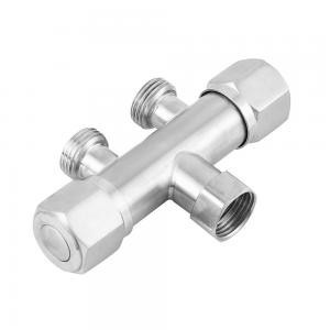 Hot Cold Water Brushed SUS Two Way Angle Valve 1/2"X3/4" Hot Cold Water
