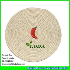 LUDA embroidery placemat hand crocheted paper straw round table mat