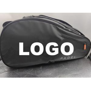 Large Capacity Sports Padel Racket Bag , Black Tennis Racket Bag With Shoe Compartment