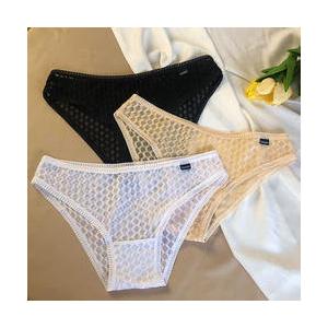                  Women&prime;s Mesh Panties Sexy Transparent Low Waist Briefs Cotton Crotch Underwear             