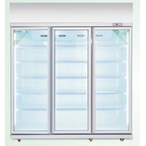 China Automatic Defrost Commercial Glass Door Beverage Cooler For Supermarket With Heater supplier