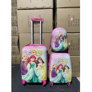 Practical Pink Kids Cartoon Luggage Sturdy With 4 Spinner Wheels
