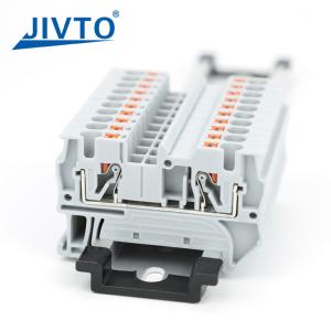 China PT4 Push-in Terminal Strip Plug PT-4 4mm2 Conector de cabo Elétrico Conectar Din Rail Bloco Terminal Sem Parafusos PT 4 supplier