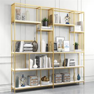 China Modern Gold Metal Book Display Rack Customized Shape And Size supplier