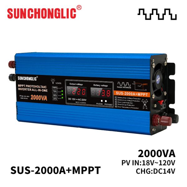 2000w Solar Charge Inverter Mppt Modified Sine Wave Power Inverter 12v To 220v 