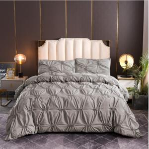 100% Polyester Solid Color Fern Flower Craft Duvet Bedding Set for Homeuse Plain Style