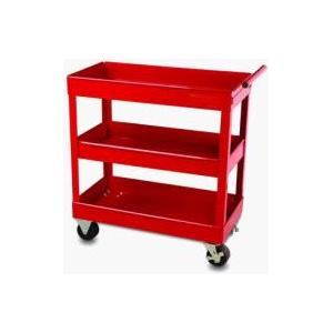 China Easy to move Heavy Duty Red High Glossy Rolling Tool Cart with 3 Shelf supplier
