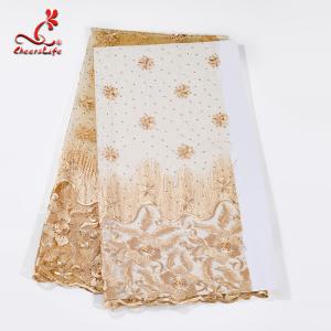 China Multi Color Tulle Mesh Embroidered Beaded Lace Fabric Light And Transparent Texture supplier