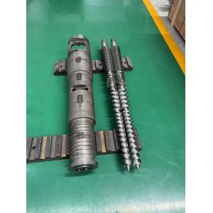 China High-Performance Conical Twin Screw and Barrel with Nitriding Depth 0.5-0.8mm, Surface Roughness Ra 0.4μm, and Water Cooling for PVC Pipe Extrusion wholesale