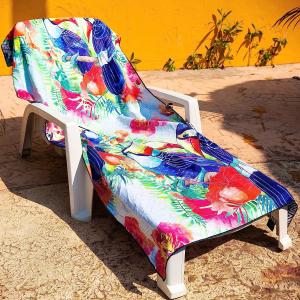 China Sublimation Sand Proof Beach Towels With Zip Pocket, Recycled Microfiber Swimming Pool Summer Beach Towel With Bag supplier