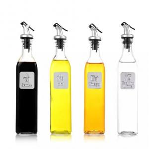 China Custom Glass Bottle 650ml 330 Clear Glass Olive Oil Dispenser Bottle with Cap Olive Oil supplier