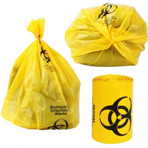 China HDPE Material Plastic Printed Yellow Biohazard Healthcare Liners supplier