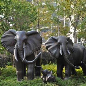 Large Elephant Outdoor Bronze Garden Statues Casting For Zoo Park