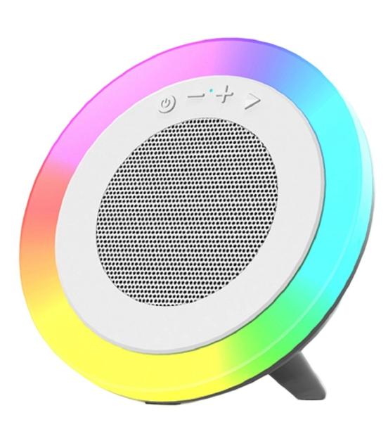 Altavoz Bluetooth Blanco Tri-Modo 66MM 5W de Salida Batería 1200mAh Admite Reproducción USB/TF/AUX e Iluminación RGB