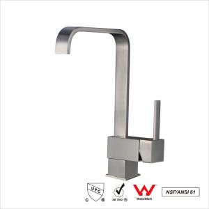 China Lead Free Brass Kitchen Faucet / Deck Mounted Single Handle Sink Tap Faucet supplier