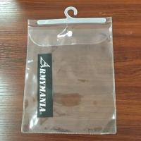 China Customized Size PVC Clear Packaging Bags With Adhesive Tape OEM / ODM With Hook on sale