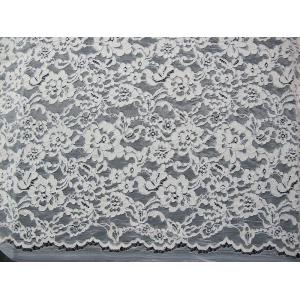 China White Bridal Corded Lace Fabric Knitted Cotton Nylon Rayon Lace For Clothing wholesale