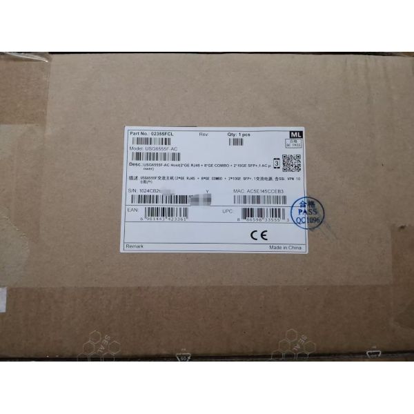 USG6555F-AC  Huawei USG6555F-AC Firewall USG6555F AC Host (2*GE RJ45 + 8*GE COMBO + 2*10GE SFP+, 1 AC Power Supply) 