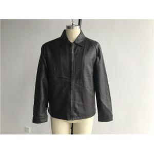 Dark Brown Mens Pu Faux Leather Jacket With Plastic Zip Through DOCO1722